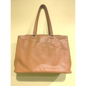 Lovevook Brown Vegan Leather Laptop Bag or Office Tote Bag